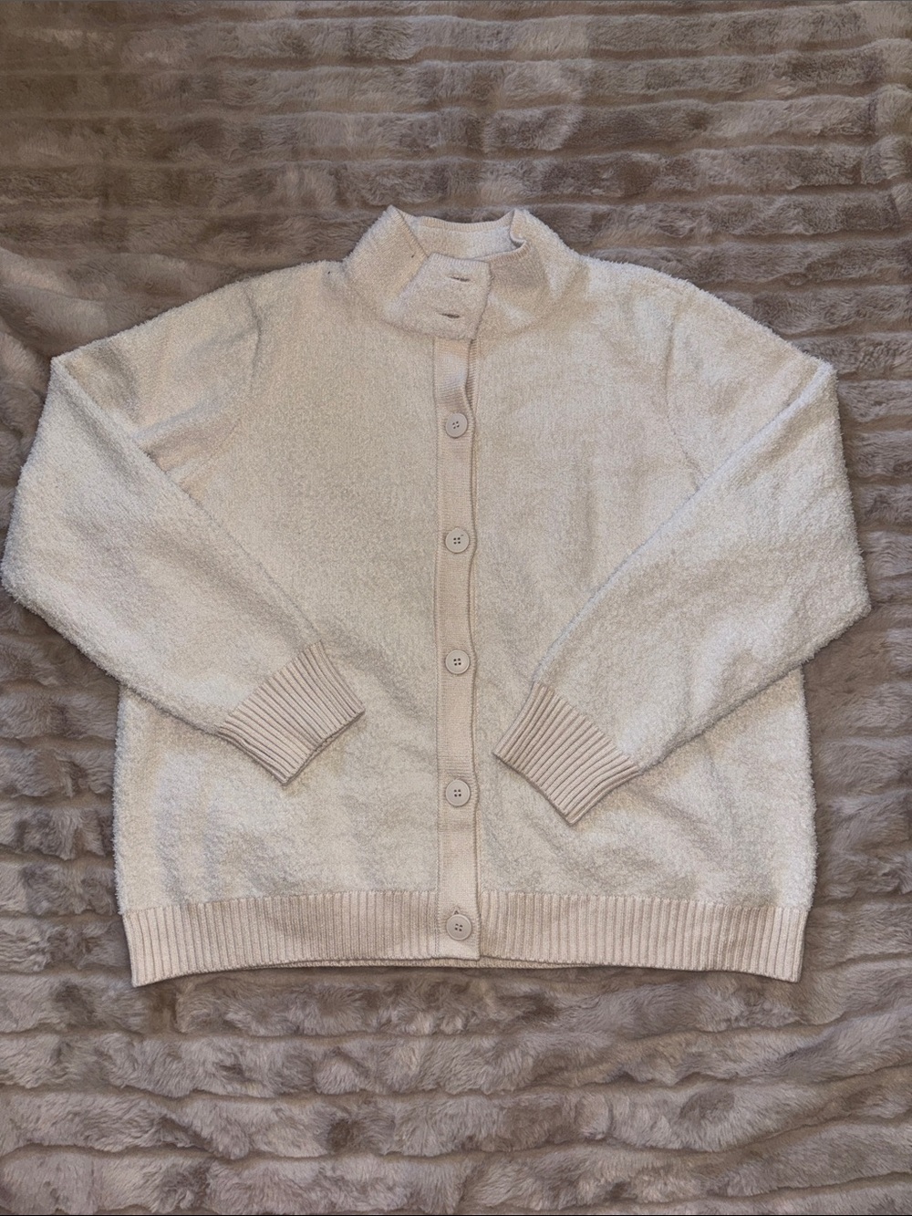 Cozy Cream Button-Up Women’s Sweater Jacket